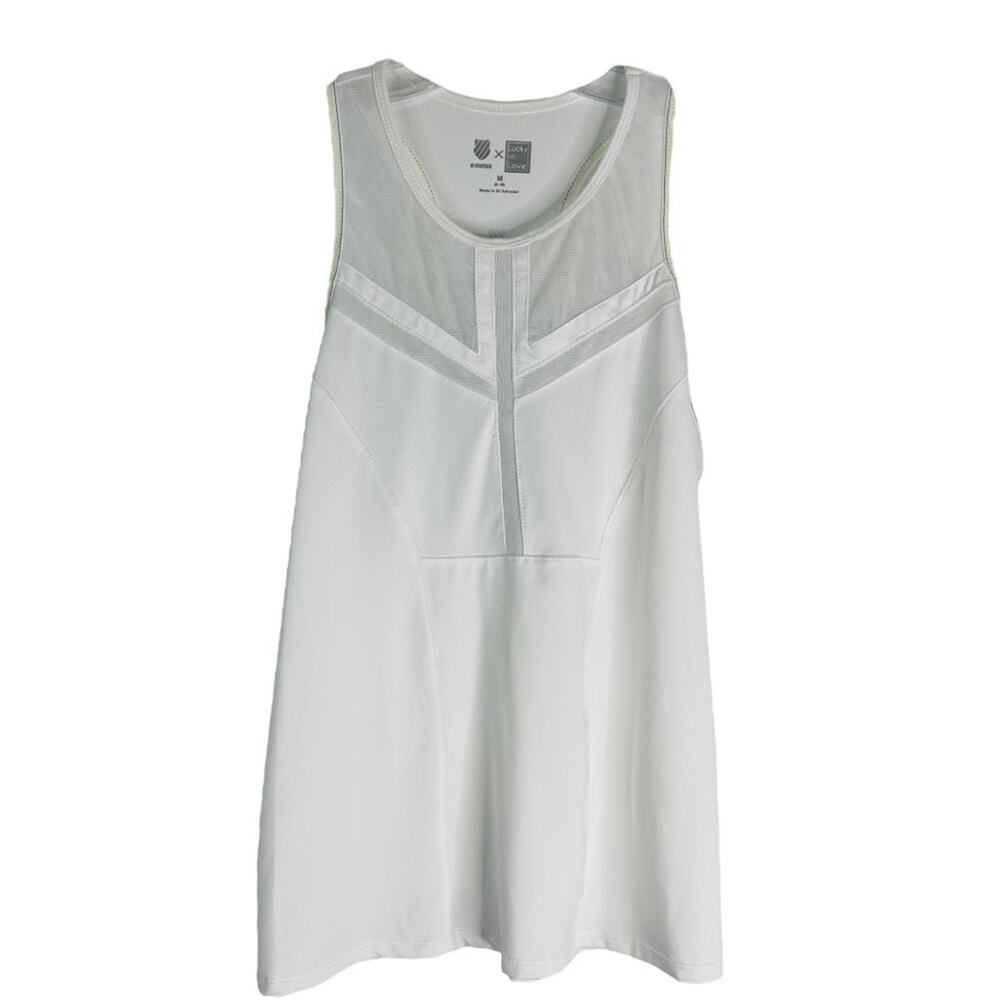K Swiss white mesh activewear sports gym yoga athletic tank top medium